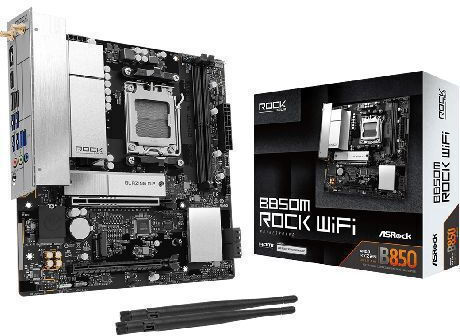 B850M Rock WiFi Motherboard Micro ATX with AMD AM5 Socket 90-MXBU70-A0UAYZ