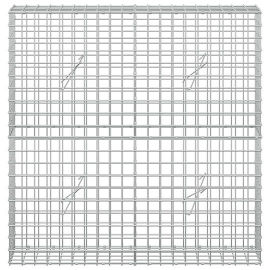 vidaXL Steel Gabion Box for Garden Fence 100x20x100 cm Silver
