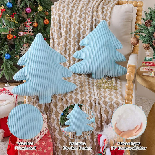 Weihnachtsbaumkissen-Set 2 Stück 45,5 × 41 cm Hellblau