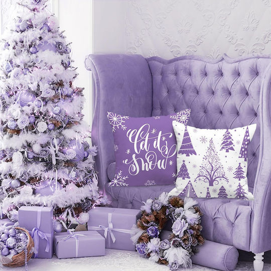 Nikcorp Lanpn Decorative Christmas Pillowcases 4 Pieces 40x40 Cm Purple