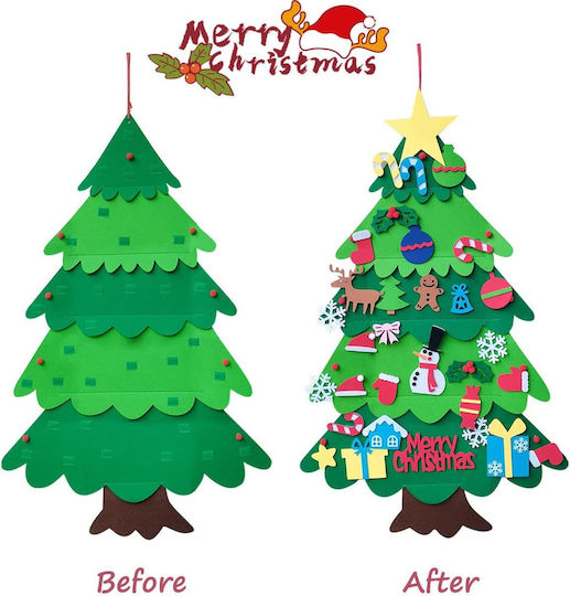 Christmas Decorative Fabric Tree 103cm Decorated Green