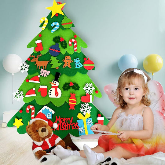 Christmas Decorative Fabric Tree 103cm Decorated Green