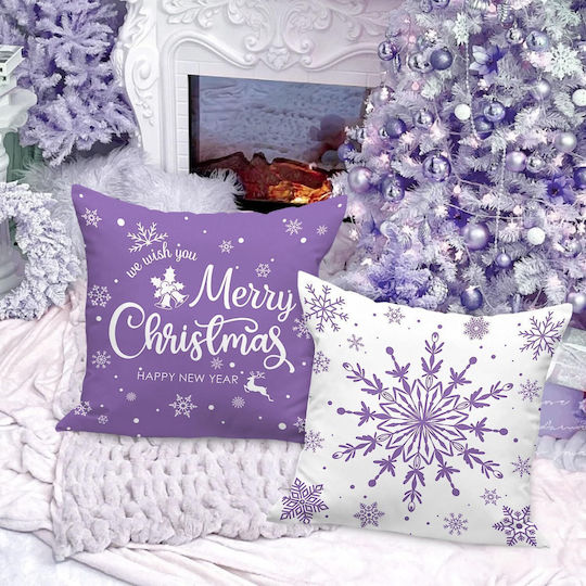 Nikcorp Lanpn Decorative Christmas Pillowcases 4 Pieces 40x40 Cm Purple