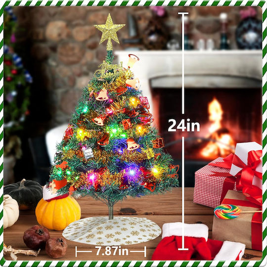 Beleuchteter Weihnachtsbaum aus Kunststoff 60 cm mit Batteriebetrieb Grün