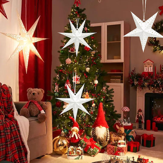 Shengruili Weihnachtliche Hängesterne Beleuchtet Aus Papier Warmweiß 2 Stück