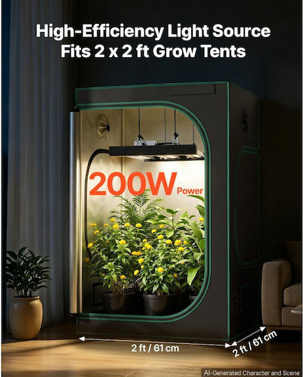Vevor Desk Grow Light 3000K with LED and 200W Power L60 x D60 cm