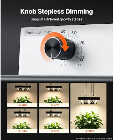 Vevor Desk Grow Light 3000K with LED and 200W Power L60 x D60 cm