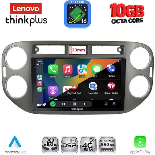 Lenovo Auto-Audiosystem für BMW X2 / X6 Volkswagen Tiguan 2011–2016 (Bluetooth/USB/WiFi/GPS/Apple CarPlay/Android Auto) mit 9" Touchscreen