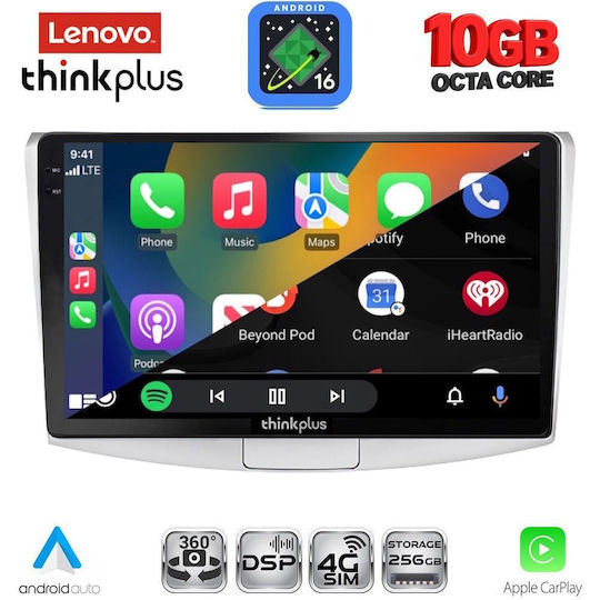 Lenovo Auto-Audiosystem für BMW X2 / X6 und Volkswagen Passat 2010–2015 (Bluetooth/USB/Wi-Fi/GPS/Apple CarPlay/Android Auto) mit 10-Zoll-Touchscreen
