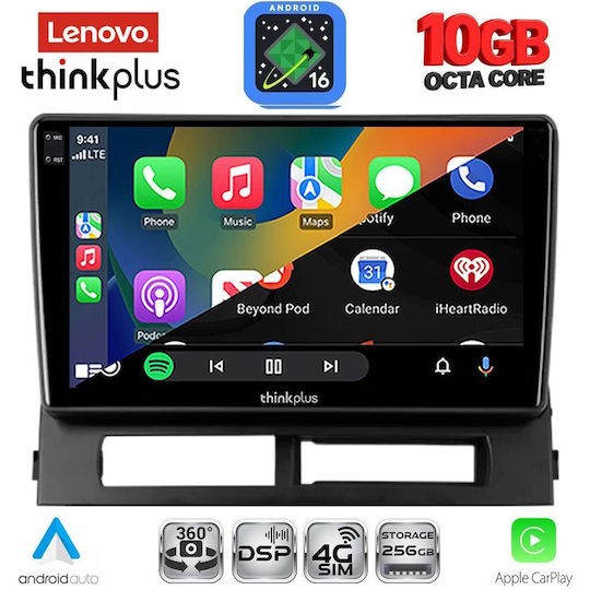 Lenovo Auto-Audiosystem für Toyota Prius BMW X2 / X6 2003–2009 (Bluetooth/USB/WiFi/GPS/Apple-Carplay/Android-Auto) mit 9-Zoll-Touchscreen