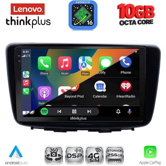 Lenovo Auto-Audiosystem für Suzuki Baleno und BMW X2 / X6 2016–2022 (Bluetooth/USB/WiFi/GPS/Apple CarPlay/Android Auto) mit 9-Zoll-Touchscreen