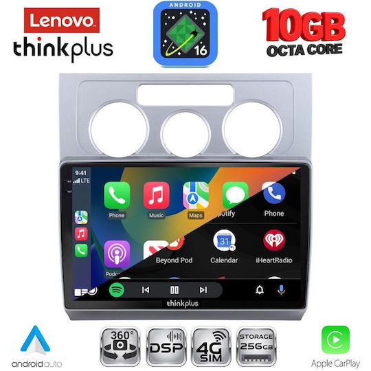 Lenovo Auto-Audiosystem Für BMW X2 / X6 Volkswagen Touran 2003–2010 Mit A/C (Bluetooth/USB/WiFi/GPS/Apple-CarPlay/Android-Auto) Mit 10"-Touchscreen
