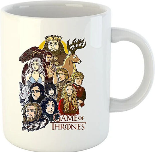 All Characters Cartoon Style Ceramic White Mug 330ml (Personalized)