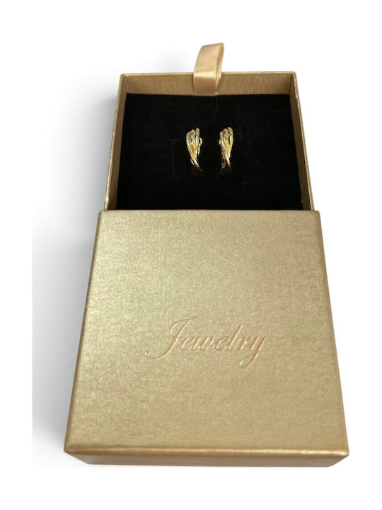 Women's Earrings Stainless Steel 316L Gold Textured Double Twisted Hoops Copper Aura Women One Size Ssn058