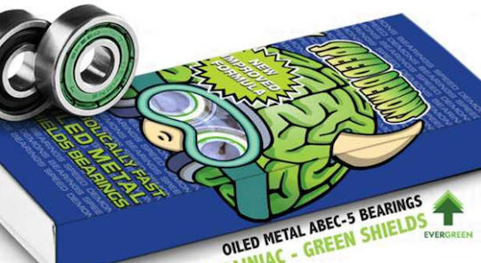 Speed Demons Skate Brainiac Green Abec 5 Сачмени лагери Скейтборд Лагери (8 броя)