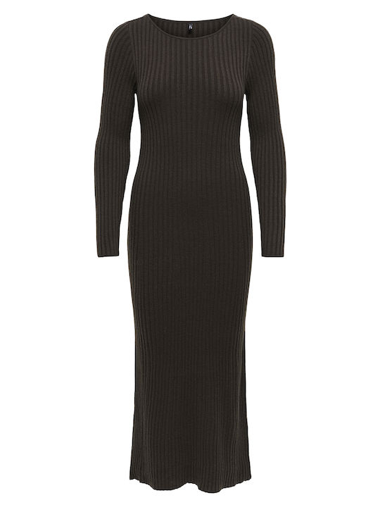Only Damenkleid Gestrickt Kaffee Bohnenmelange Dunkelbraun