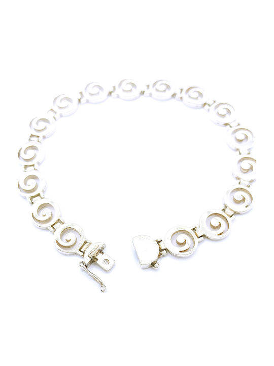 PS Silver Damen-Kettenarmband mit Mäandermuster aus Silber 20 cm