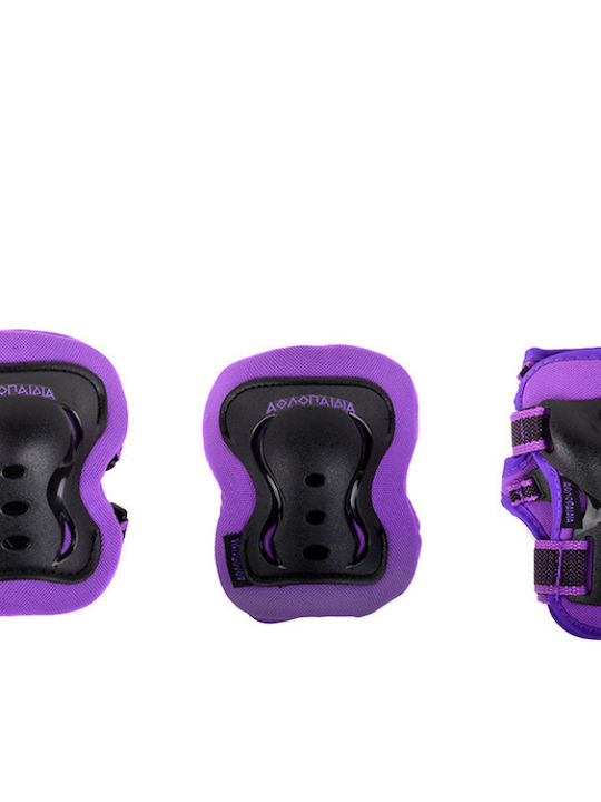 Athlopaidia Kind Schutzausrüstung Set für Rollers Lila