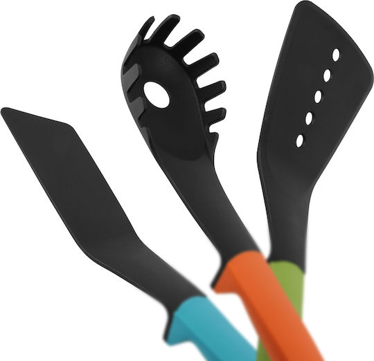 Cheffinger 6-piece Kitchen Utensil Set Ergonomic Handles Rotating Stand Multicolor