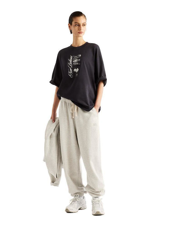 Pressed Flowers Women's Oversized Floral Blue T-shirt