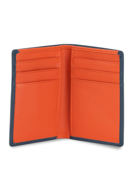 Small Leather Women's Wallet with RFID Blue