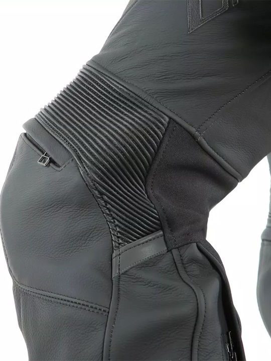 Pony 3 Men’s Summer Leather Motorcycle Pants Black Matt