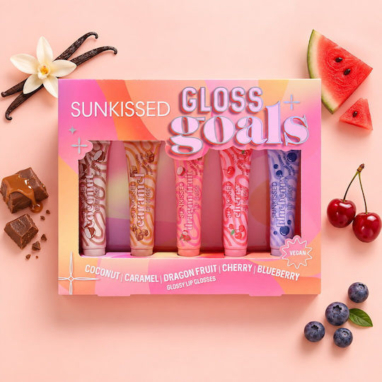 Sunkissed Gloss Goals Set Luciu de buze Burgundy 14 ml