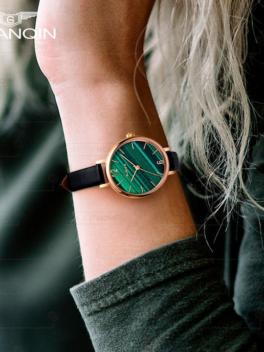 Women's Watch 43mm Battery-Powered with Black Silicone Strap