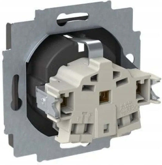 Abb Single Walled Power Socket with Lid Black