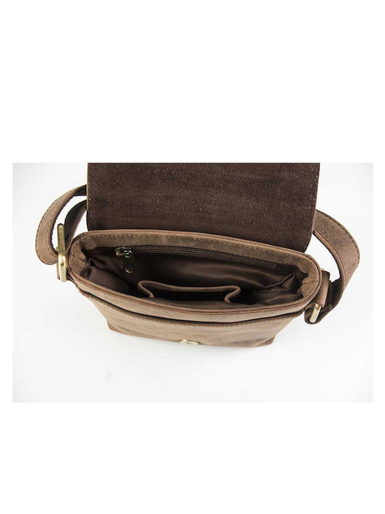 Leather Men's Shoulder / Crossbody Bag Brown