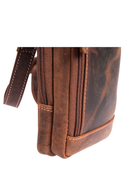 Leather Men's Shoulder / Crossbody Bag Brown