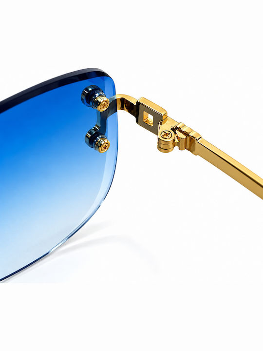 Unisex Γυαλιά Ηλίου με Μεταλλικό Σκελετό Blue / Gold Ντεγκραντέ
