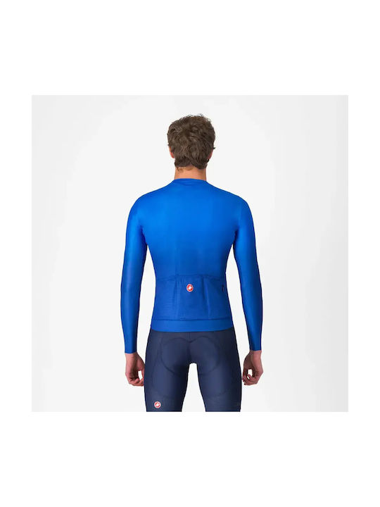 Castelli Men's Blue Long-Sleeve Cycling Jersey
