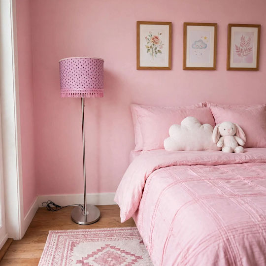 Oxygen Pink Tulip Floor Lamp with E27 Lamp Holder Pink