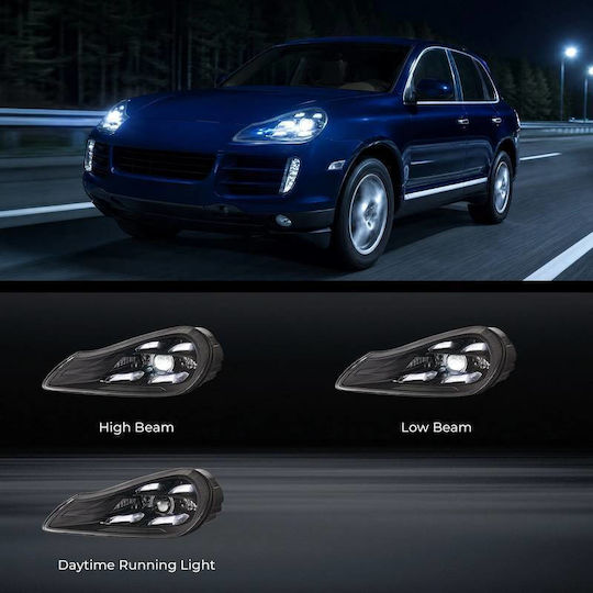 Front Lights Set Porsche Cayenne 957 07-10 Upgrade 2023 Matrix Style LED