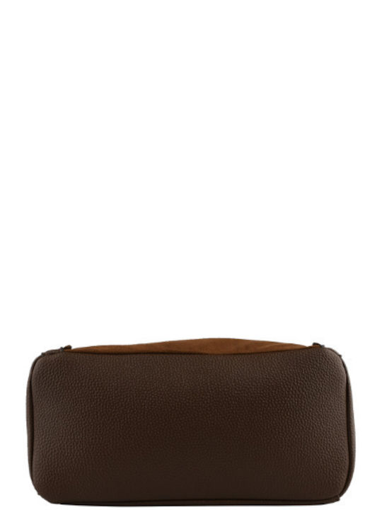 Damen Schulter- / Crossbody-Tasche aus braunem Wildleder