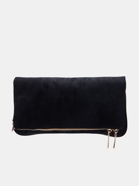 Damen-Clutch aus schwarzem Wildleder