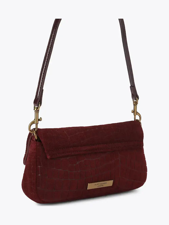 Pickle Burgundy Leather Women’s Suede Clutch