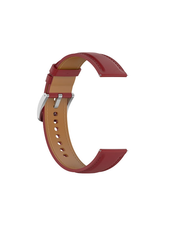 Curea de Ceas de 20 mm din Piele Naturală Universală Roșie