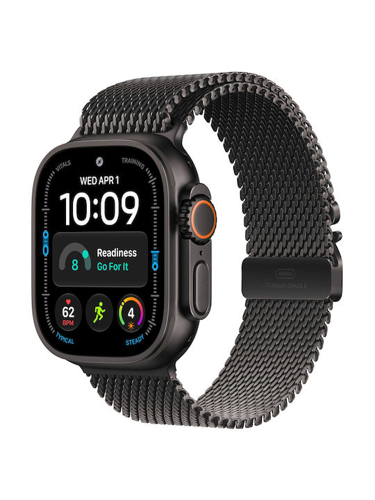 Apple Titanium Milanese Loop 49mm - Medium Stainless Steel Strap Black (Apple Watch 44, 45, 46, 49mm) Apple Titanium Milanese Loop 49mm - Medium Stainless Steel Strap Black (Apple Watch 44, 45, 46, 49mm)