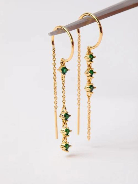 Mya Bay Green Rialto Earrings Gold Bo-383 Mya Bay Green Rialto Earrings Gold Bo-383