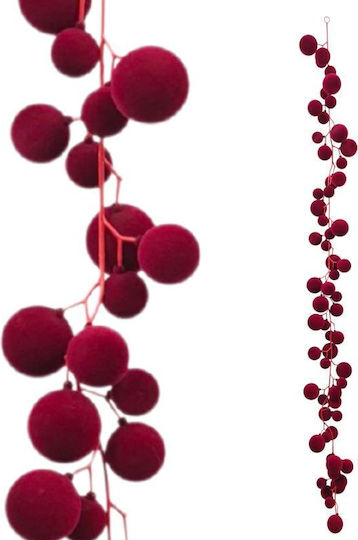Due esse Weihnachtsgirlande aus Stoff Bordeaux 180 cm Due esse Weihnachtsgirlande aus Stoff Bordeaux 180 cm