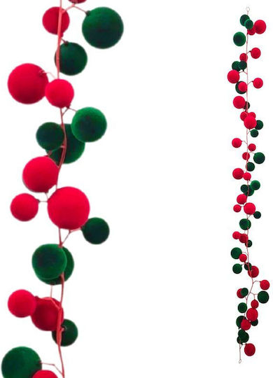 Due esse Weihnachtsgirlande aus Stoff Rot 180 cm Due esse Weihnachtsgirlande aus Stoff Rot 180 cm