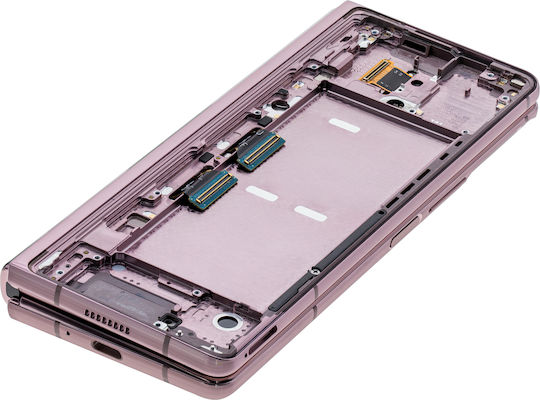 Inner Oled Assembly Frame Samsung Galaxy Z Fold 2 5g Us & International Service Pack Mystic Bronze Gold Hinge