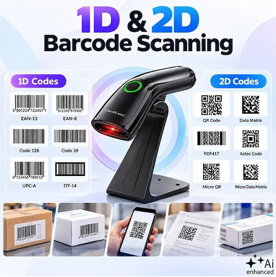Qoltec Scanner Χειρός με Δυνατότητα Ανάγνωσης 1D Barcodes