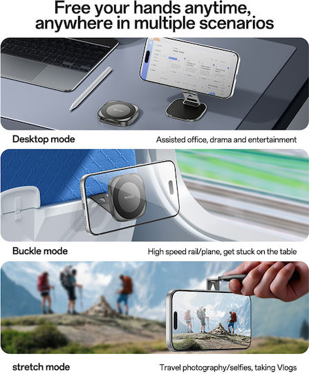 Yesido C301 Foldable Magnetic Aluminum Cell Phone Stand Black