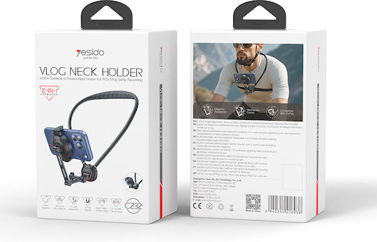 Yesido C232 Neck Holder for Vlogging Mobile Phone & GoPro Black