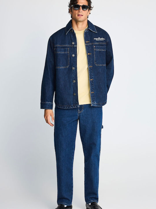 Cămașă Overshirt din Denim cu Mâneci Lungi, Croială Regular Fit, Albastră