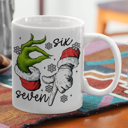 Koupakoupa Weihnachtlicher Keramikbecher Weiß 330 ml