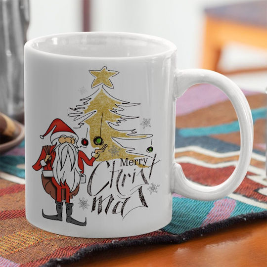 Koupakoupa Weihnachtlicher Keramikbecher Weihnachtsmänner 330 ml
